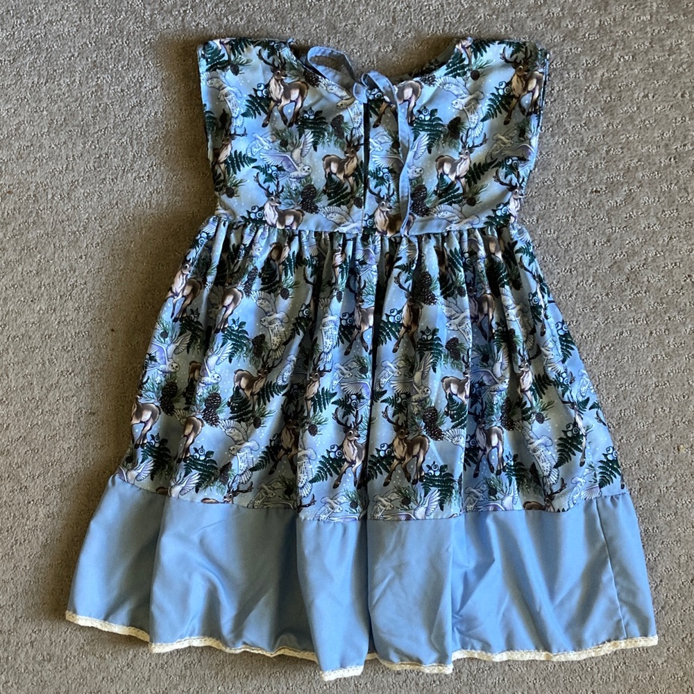 Sew Enchanted Handmade woodland snowy owl dress, ~Girls 8. - Picture 5 of 9